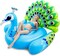 Inflatable Peacock Pool Float - Giant Peacock Fun Beach Floaties, Pool Party Decorations Adult Size Inflatable Animal Summer Swim Pool Raft Toys Lounge for Adults & Kids